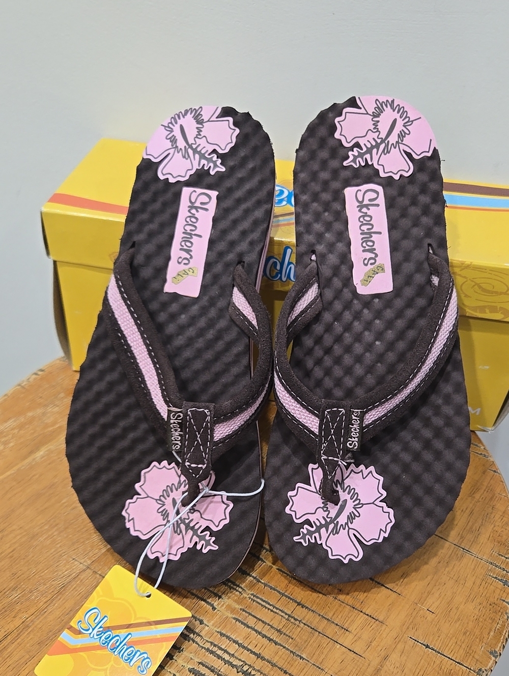 Vintage Y2K Skechers Cali Chocolate Floral Sandals Deadstock/NWOT Size 9 - Picture 3 of 13